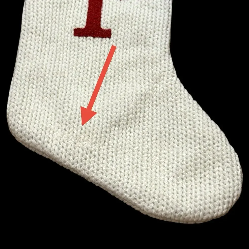 Wondershop Monogram Christmas Stocking Letter T Initial Ivory Red Knit Target